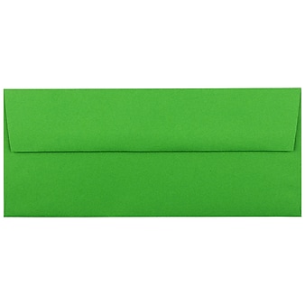 JAM Paper Self Seal #10 Business Envelope, 4 1/8" x 9 1/2", Green Brite Hue, 50/Pack (15862I)