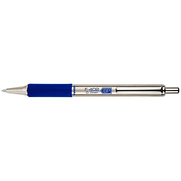 Zebra F-402 Retractable Ballpoint Pen, Fine Point, Blue Ink, 2/Pack (29222)