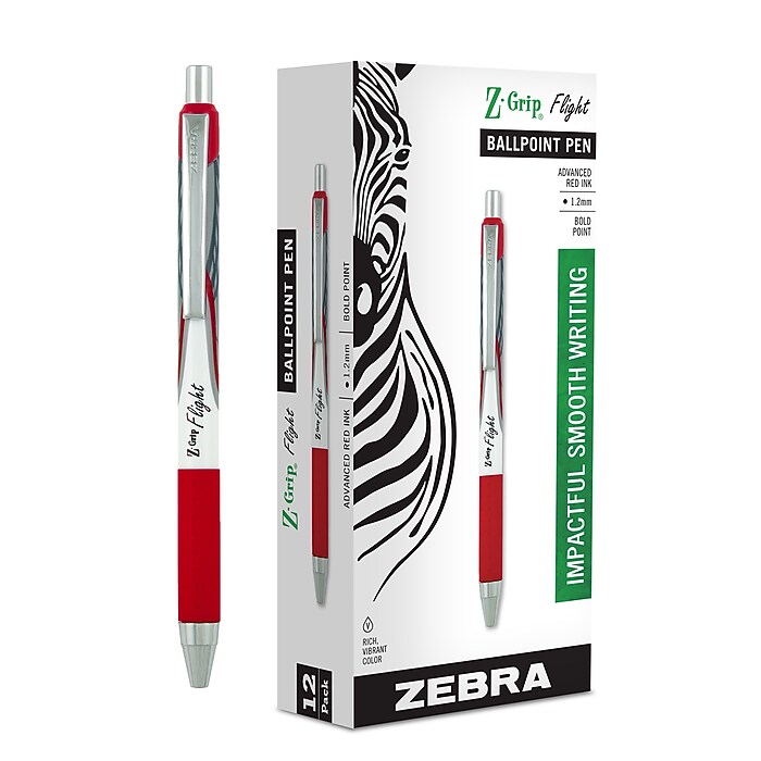 Zebra Z-Grip Flight Retractable Ballpoint Pen, Bold Point, 1.2mm