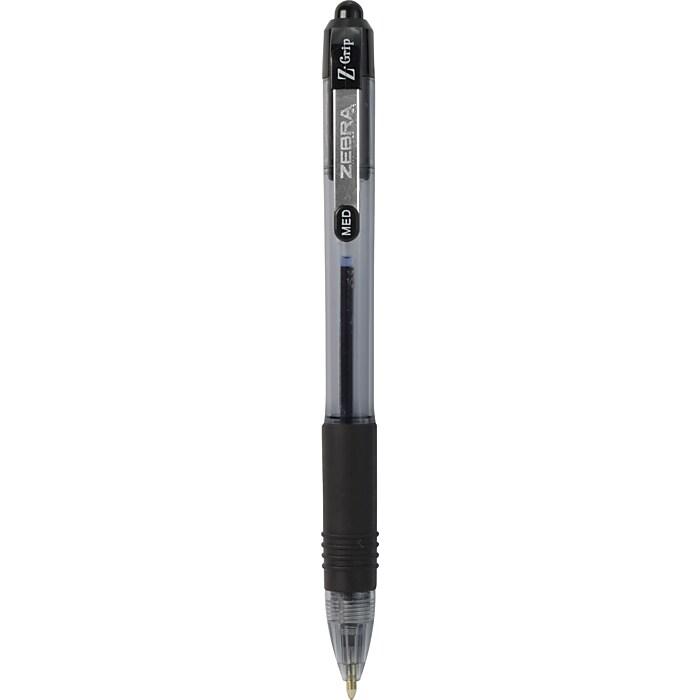 Zebra Z-Grip Retractable Ballpoint Pen, Medium Point, 1.0mm, Black