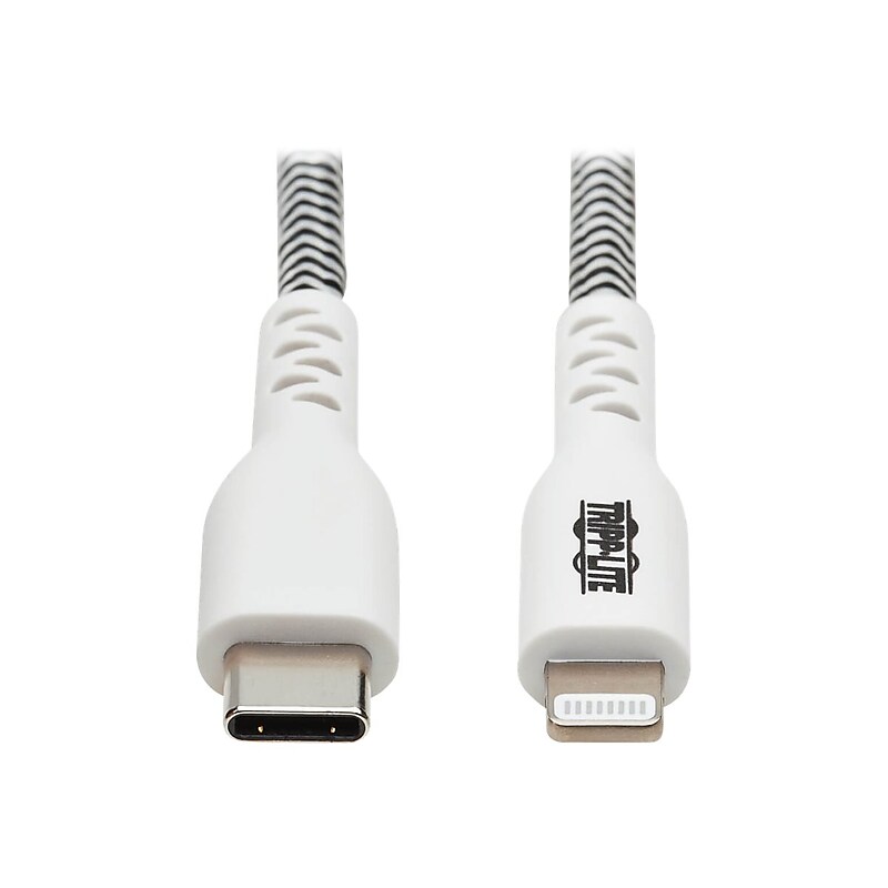 Tripp Lite Lightning USB Cable for Most Smartphones, White/Black (M102-003-HD) image 1