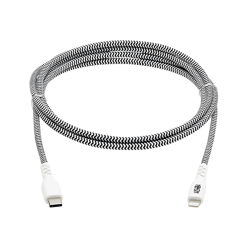 Tripp Lite Lightning USB Cable for Most Smartphones, Black/White (M102-010-HD) image 1