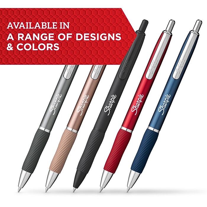 Sharpie S-Gel Metal Retractable Gel Pen, Medium Point, Black Ink