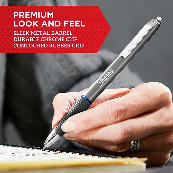 Sharpie S-Gel Metal Retractable Gel Pen, Medium Point, Black