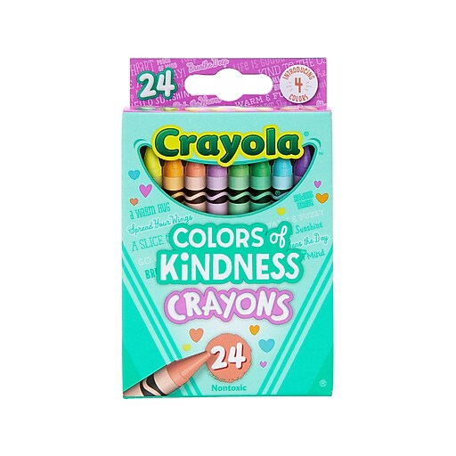 Crayola Colors of Kindness Crayons, Assorted Colors, 24/Box (520130) Staples
