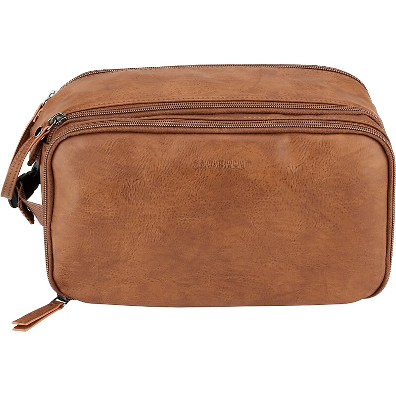 Conair 11" Faux Leather Travel Organizer, Brown (A29854) image 1