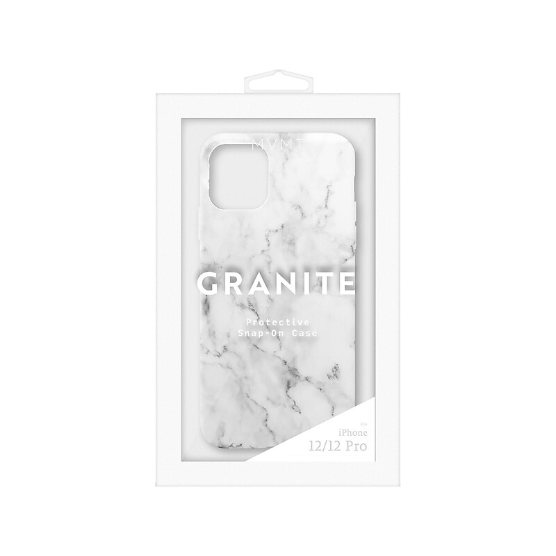 Argento MVMT Granite Phone Case for iPhone 12/12 Pro, White Marble (IC7686MB12PWHA) image 1