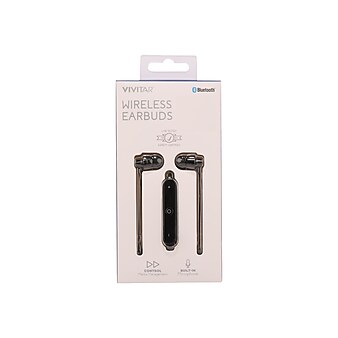 Vivitar Wireless Earbuds, Bluetooth, Black (MOVZ40028BTK324)