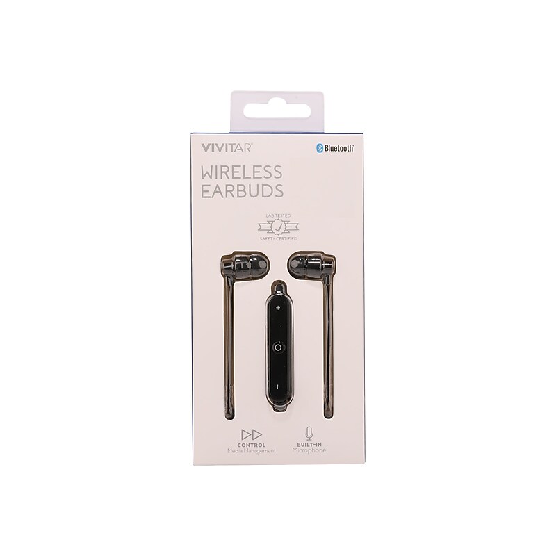 Vivitar Wireless Earbuds, Bluetooth, Black (MOVZ40028BTK324) image 1