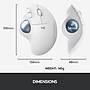 Logitech ERGO M575 Wireless Ergonomic Trackball Mouse, Off White (910-006437)~#|#~sp152694919_sc7