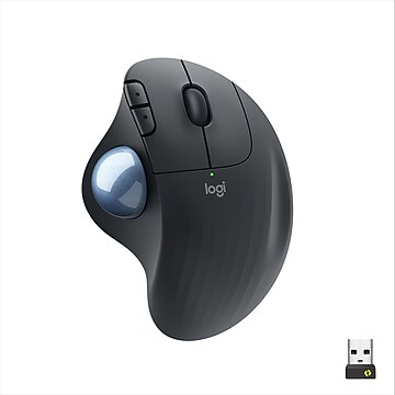 Logitech MX Ergo S Plus Wireless Ergonomic Trackball Mouse, Black