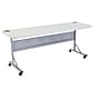 NPS BPFT Series Flip-N-Store 72"W x 24"D Training Room Table, With Wheels, Speckled Gray (BPFT-2472)~#|#~sp152707396_sc7
