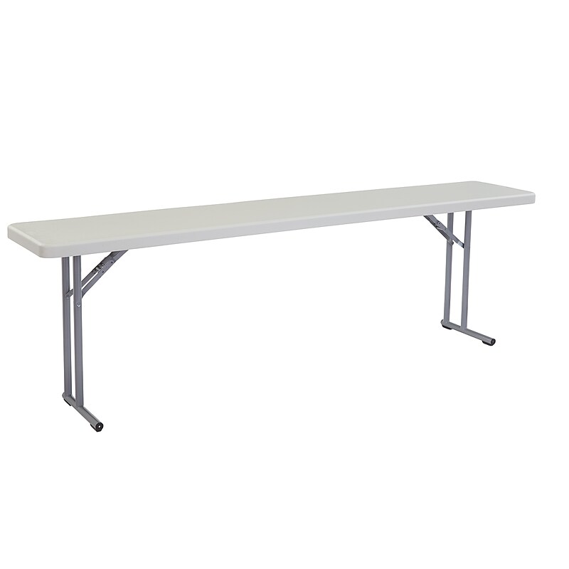 NPS® Heavy Duty Seminar Folding Table, 18 x 96, Speckled Gray (BT1896) image 1