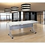NPS BPFT Series Flip-N-Store 72"W x 24"D Training Room Table, With Wheels, Speckled Gray (BPFT-2472)~#|#~sp152708226_sc7