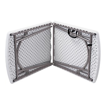 NPS® Heavy Duty Fold-in-Half Table, 30 x 72, Speckled Gray (BMFIH30721)