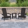 Flash Furniture Charlestown All-Weather Poly Resin Folding Adirondack Chairs with Side Table, Black, 3/Set (JJC145052T141BK)~#|#~sp152793766_sc7