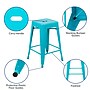 Flash Furniture Cierra Industrial Metal Stackable Counter-Height Bar Stool without Back, Teal, 4-Pieces/Pack (4ET3132024TLR)~#|#~sp152793923_sc7