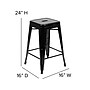 Flash Furniture Cierra Industrial Metal Stackable Counter-Height Bar Stool without Back, Black, 4-Pieces/Pack (4ET3132024BKR)~#|#~sp152793986_sc7