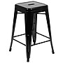 Flash Furniture Cierra Industrial Metal Stackable Counter-Height Bar Stool without Back, Black, 4-Pieces/Pack (4ET3132024BKR)~#|#~sp152793991_sc7