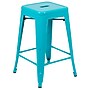 Flash Furniture Cierra Industrial Metal Stackable Counter-Height Bar Stool without Back, Teal, 4-Pieces/Pack (4ET3132024TLR)~#|#~sp152794026_sc7