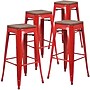 Flash Furniture Lily Industrial Metal Barstool without Back, Red, 4-Pieces/Pack (4CH3132030REDW)~#|#~sp152794078_sc7