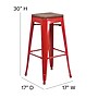 Flash Furniture Lily Industrial Metal Barstool without Back, Red, 4-Pieces/Pack (4CH3132030REDW)~#|#~sp152794093_sc7