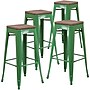 Flash Furniture Lily Industrial Metal Barstool without Back, Green, 4-Pieces/Pack (4CH3132030GNW)~#|#~sp152794115_sc7