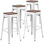 Flash Furniture Lily Industrial Metal Barstool without Back, White, 4-Pieces/Pack (4CH3132030WHW)~#|#~sp152794137_sc7