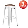 Flash Furniture Lily Industrial Metal Barstool without Back, White, 4-Pieces/Pack (4CH3132030WHW)~#|#~sp152794144_sc7