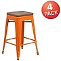 Flash Furniture Lily Industrial Metal Counter Height Stool without Back, Orange, 4-Pieces/Pack (4CH3132024ORW)~#|#~sp152794191_sc7