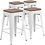 Flash Furniture Lily Industrial Metal Counter Height Stool without Back, White, 4-Pieces/Pack (4CH3132024WHW)~#|#~sp152794201_sc7
