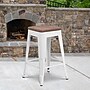 Flash Furniture Lily Industrial Metal Counter Height Stool without Back, White, 4-Pieces/Pack (4CH3132024WHW)~#|#~sp152794207_sc7