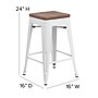 Flash Furniture Lily Industrial Metal Counter Height Stool without Back, White, 4-Pieces/Pack (4CH3132024WHW)~#|#~sp152794213_sc7