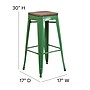 Flash Furniture Lily Industrial Metal Barstool without Back, Green, 4-Pieces/Pack (4CH3132030GNW)~#|#~sp152794227_sc7