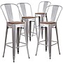 Flash Furniture Lily Contemporary Metal Vertical Back Barstool, Silver, 4-Pieces/Pack (4CH3132030GBSLW)~#|#~sp152794257_sc7