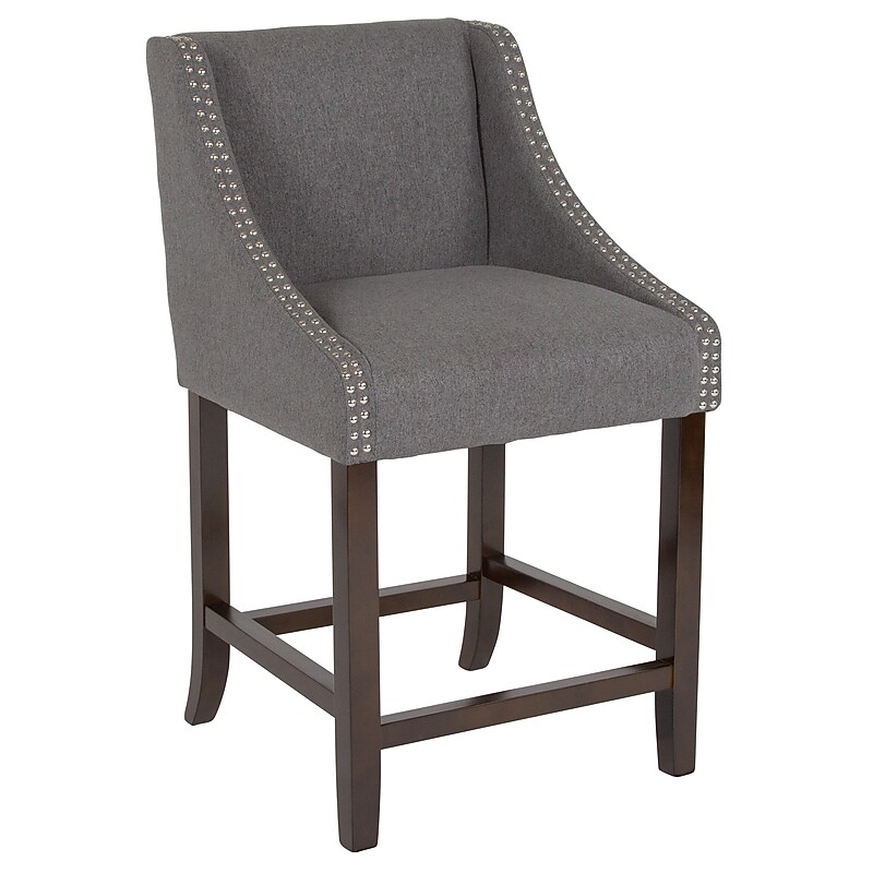 Flash Furniture Carmel Series Transitional Fabric Counter Height Stool, Dark Gray (CH18202024DKGYF) image 1