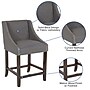 Flash Furniture Carmel Series Transitional Fabric Counter Height Stool, Dark Gray (CH18202024DKGYF)~#|#~sp152794289_sc7