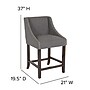 Flash Furniture Carmel Series Transitional Fabric Counter Height Stool, Dark Gray (CH18202024DKGYF)~#|#~sp152794290_sc7