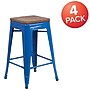 Flash Furniture Lily Industrial Metal Counter Height Stool without Back, Blue, 4-Pieces/Pack (4CH3132024BLW)~#|#~sp152794340_sc7