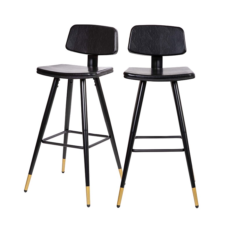 Flash Furniture Kora LeatherSoft Barstool, Black, 2-Pieces (AYS02BK) image 1