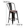 Flash Furniture Lily Contemporary Metal Vertical Back Counter Height Stool, Black-Antique Gold, 4-Pieces/Pack (4CH3132024GBBQW)~#|#~sp152794842_sc7