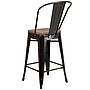 Flash Furniture Lily Contemporary Metal Vertical Back Counter Height Stool, Black-Antique Gold, 4-Pieces/Pack (4CH3132024GBBQW)~#|#~sp152794843_sc7