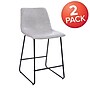 Flash Furniture LeatherSoft Counter Height Stools, Light Gray, 2-Pieces (2ETER1834524LG)~#|#~sp152794851_sc7