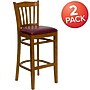 Flash Furniture HERCULES Traditional Wood Vertical Slat Back Barstool, Cherry/Burgundy, 2-Pieces/Pack (2XUW08BVRTCHBGV)~#|#~sp152795047_sc7