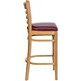 Flash Furniture HERCULES Traditional Wood Ladder Back Restaurant Barstool, Natural/Burgundy, 2-Pieces/Pack (2XUW05BLADNTBRV)~#|#~sp152795076_sc7