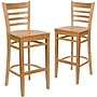 Flash Furniture HERCULES Series Traditional Wood Ladder Back Restaurant Barstool, Natural, 2-Pieces/Pack (2XUW05BLADNAT)~#|#~sp152795083_sc7