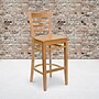 Flash Furniture HERCULES Series Traditional Wood Ladder Back Restaurant Barstool, Natural, 2-Pieces/Pack (2XUW05BLADNAT)~#|#~sp152795085_sc7
