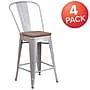 Flash Furniture Lily Contemporary Metal Vertical Back Counter Height Stool, Silver, 4-Pieces/Pack (4CH3132024GBSLW)~#|#~sp152795202_sc7