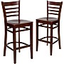 Flash Furniture HERCULES Series Traditional Wood Ladder Back Restaurant Barstool, Mahogany, 2-Pieces/Pack (2XUW05BLADMAH)~#|#~sp152795233_sc7