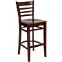 Flash Furniture HERCULES Series Traditional Wood Ladder Back Restaurant Barstool, Mahogany, 2-Pieces/Pack (2XUW05BLADMAH)~#|#~sp152795324_sc7